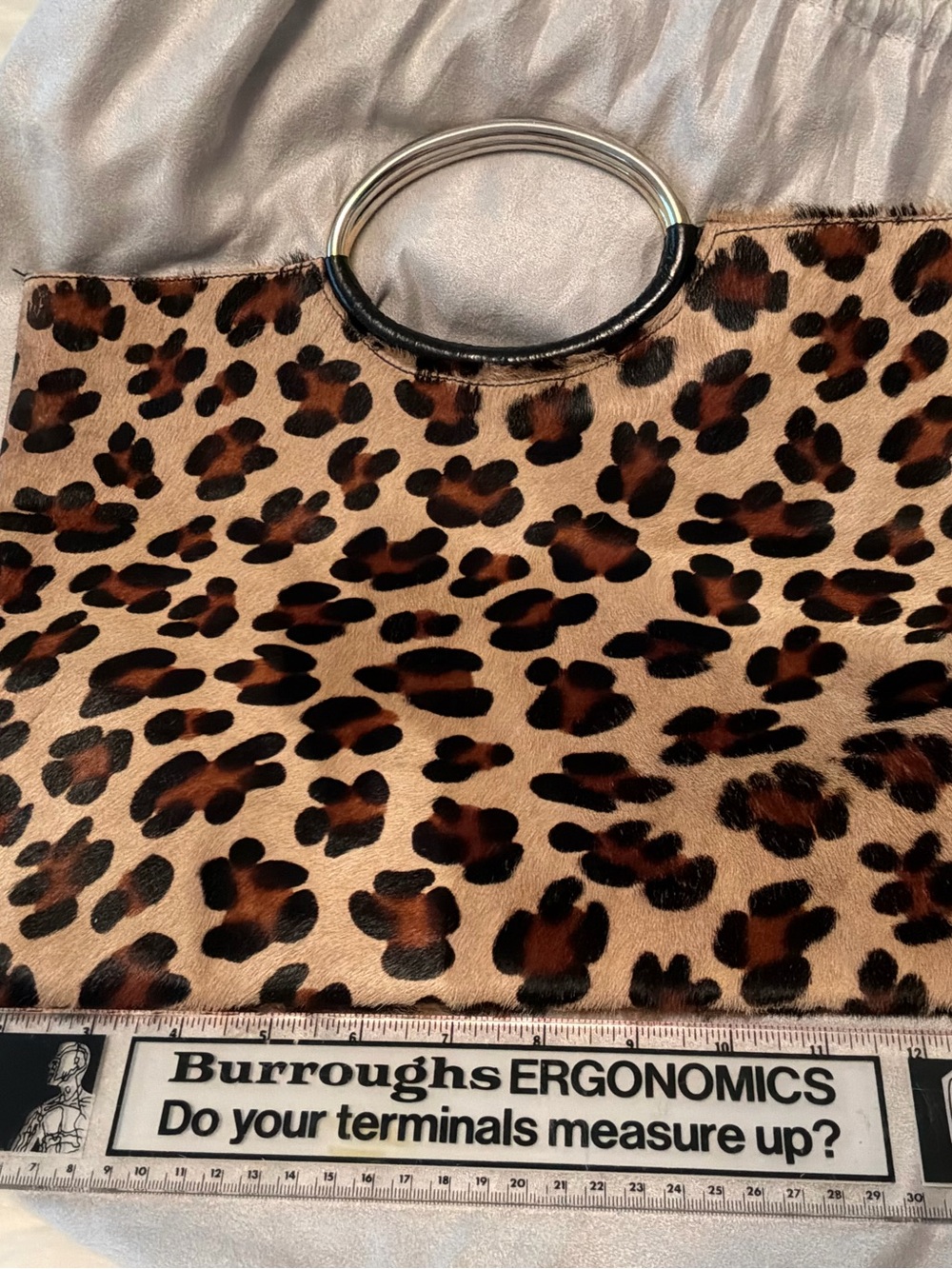 Maurizio Taiuti Leopard Print Ring-Handle Clutch - Brown/Black